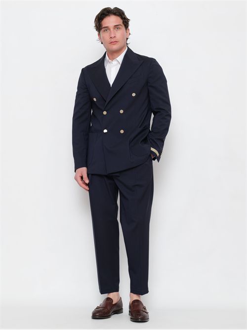 Abito Doppiopetto Blu Navy Briglia1949 Taurasipo in Fresco Lana Stretch Sfoderato BRIGLIA 1949 | TAURASIP 325125B11